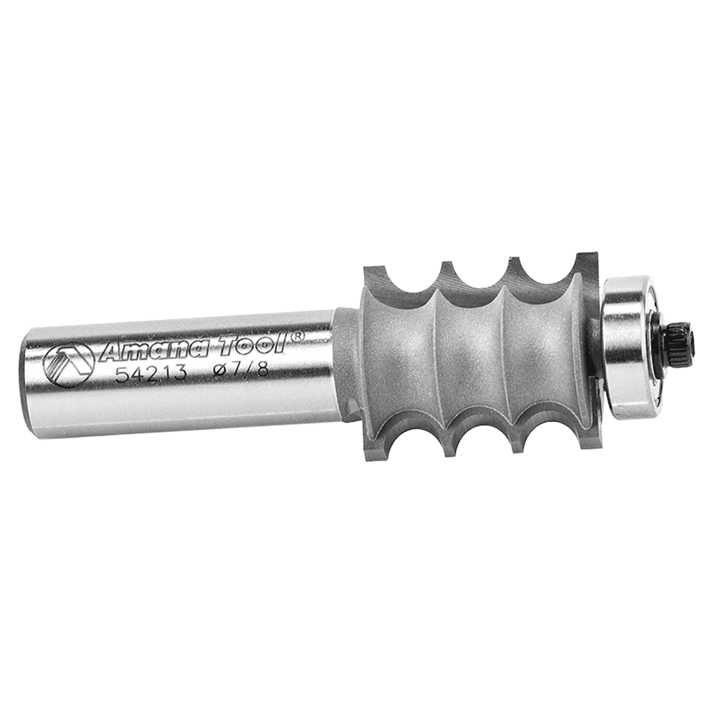 7/8" Dia x 1" Carbide Tipped Triple Bead 1/8" Radius, x 1/2" Shank Alt 2 - Image