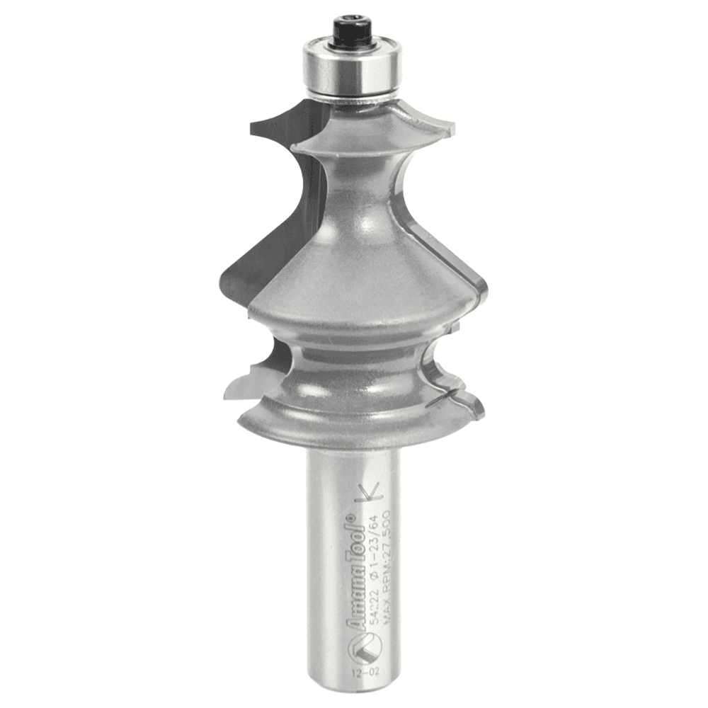 1-3/8" Dia x 1-5/8" Carbide Tipped Classical Architectural Molding 1/8" x 3/32" x 1/4" x 7/16" Radius, 1/2" Shank Main - Image