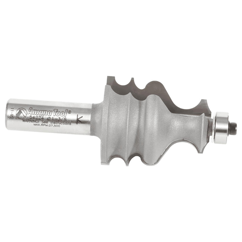 1-3/8" Dia x 1-5/8" Carbide Tipped Classical Architectural Molding 1/8" x 5/32" x 5/32" Radius, 1/2" Shank Alt 2 - Image