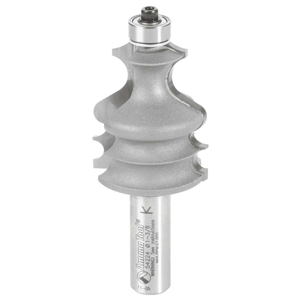 1-3/8" Dia x 1-5/8" Carbide Tipped Classical Architectural Molding 1/8" x 5/32" x 5/32" Radius, 1/2" Shank Main - Image