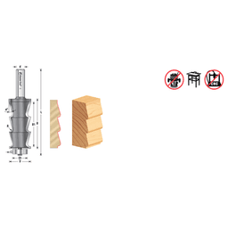 1-1/4" Dia x 2-29/32" Carbide Tipped Louver 5/32" Radius, 1/2" Shank Alt 1 - Image