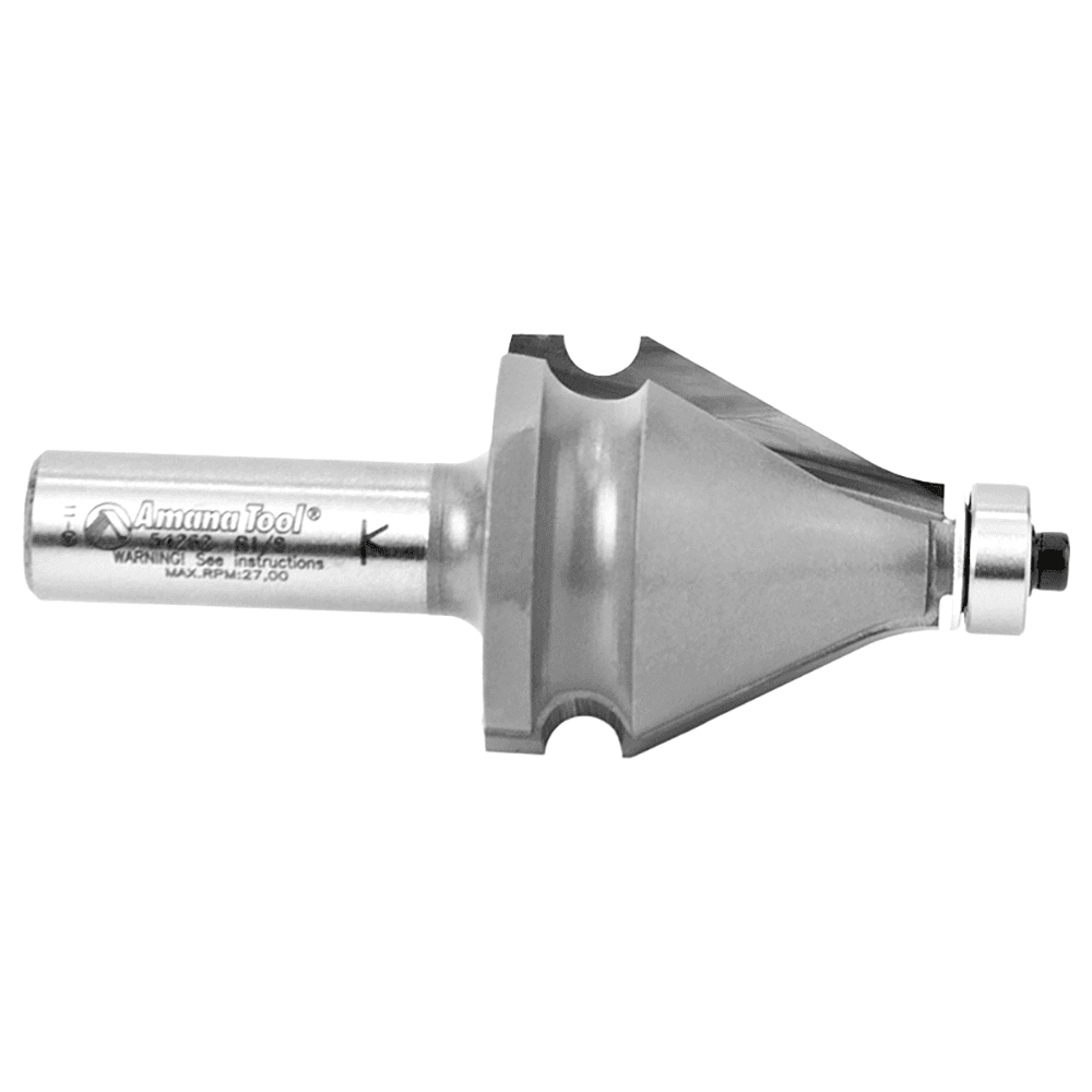1-3/8" Dia x 1-1/2" Carbide Tipped Handrail Chamfer Bit, 1/8" x 19/32" Radius, 1/2" Shank Alt 2 - Image
