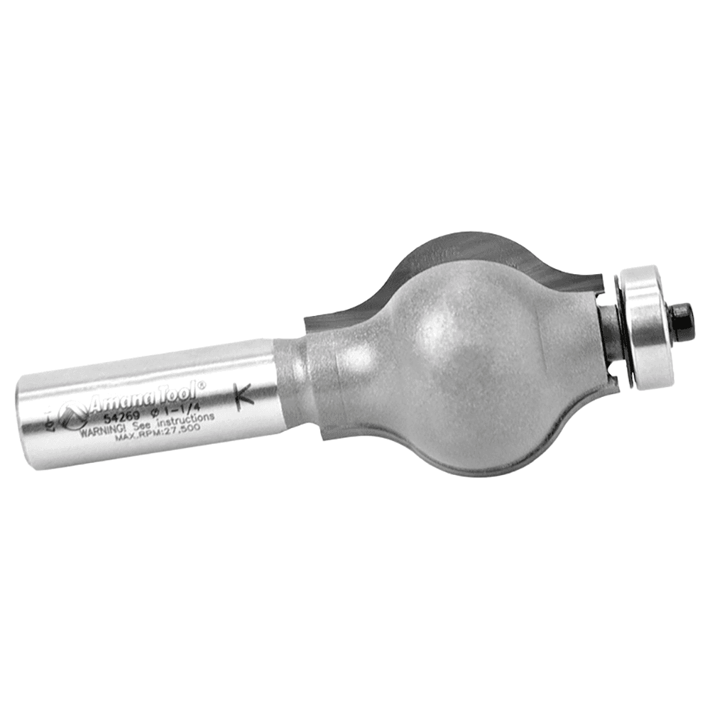 1-1/4" Dia x 1-1/2" Carbide Tipped Handrail Chamfer Bit, 1/8" x 1/2" Radius, 1/2" Shank Alt 2 - Image