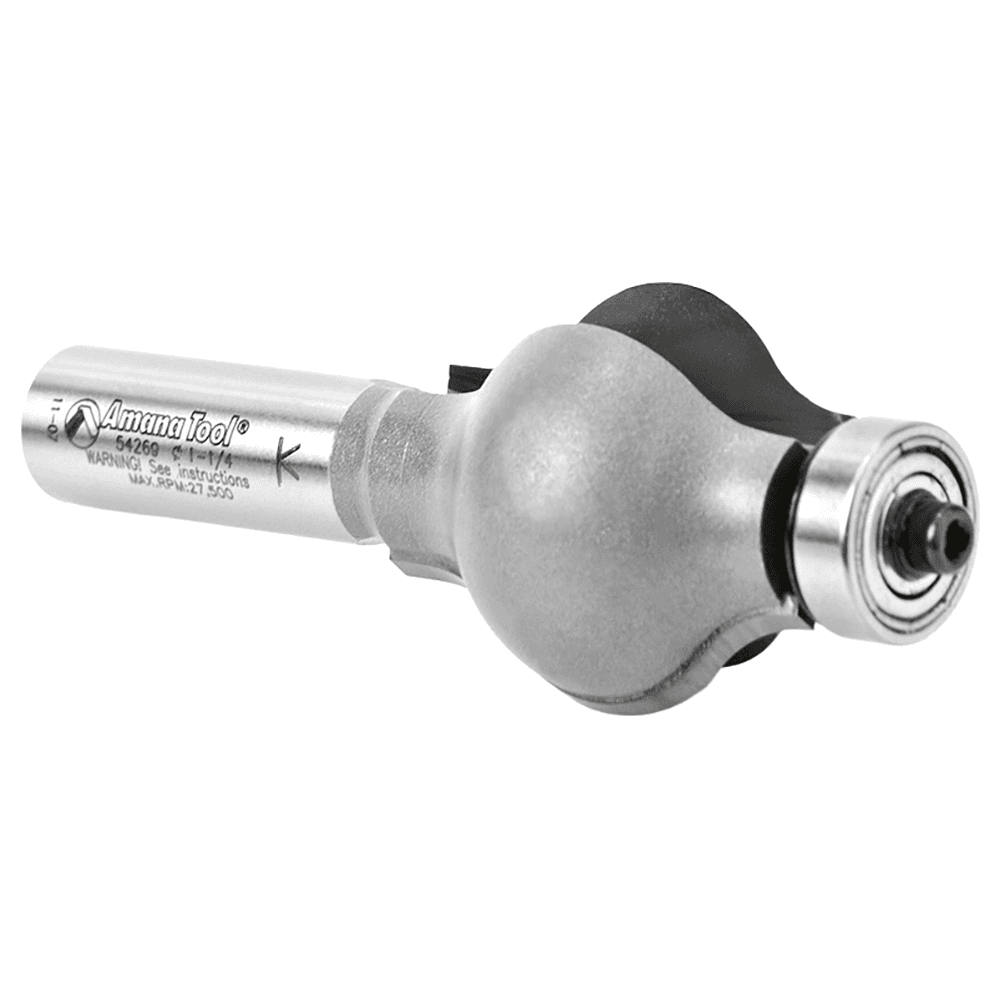 1-1/4" Dia x 1-1/2" Carbide Tipped Handrail Chamfer Bit, 1/8" x 1/2" Radius, 1/2" Shank Alt 3 - Image
