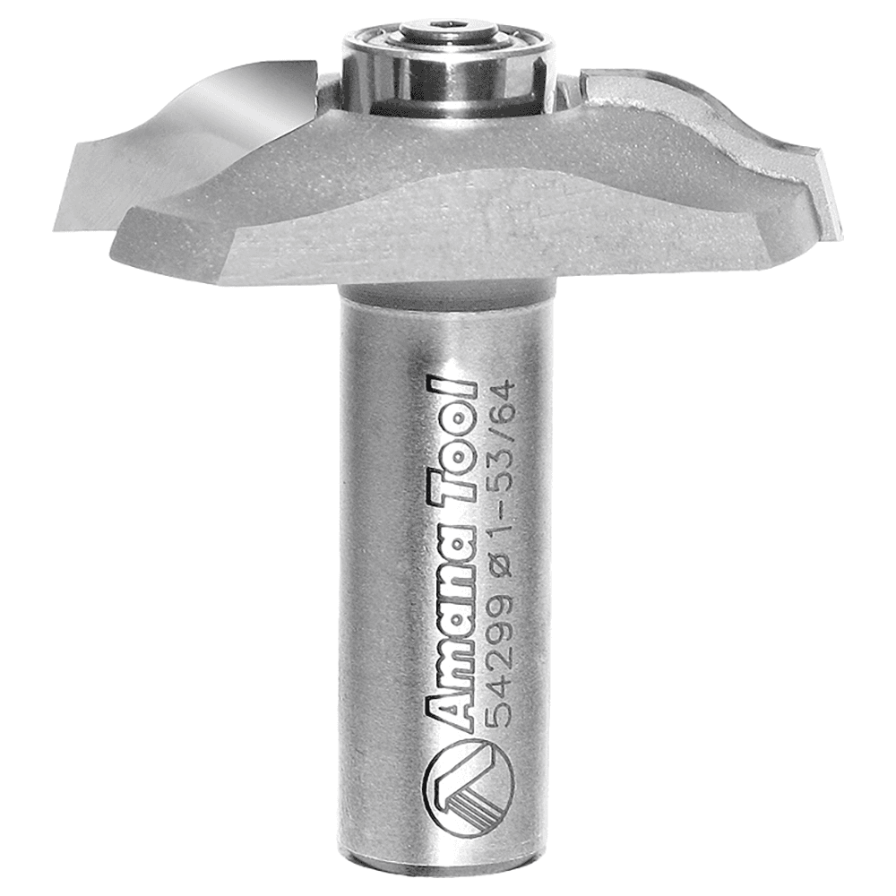 1-53/64" Dia x 3/8" Carbide Tipped Base Molding Ogee Bit, Edge Detail with BB 19/64" x 13/32" Radius, 1/2" Shank Main - Image