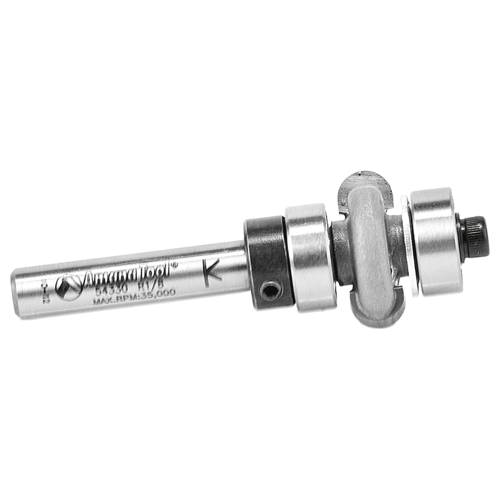 3/4" Dia x 1/4" Carbide Tipped Edge Fluting Bit, Assembly 1/8" Radius, 1/4" Shank Alt 2 - Image