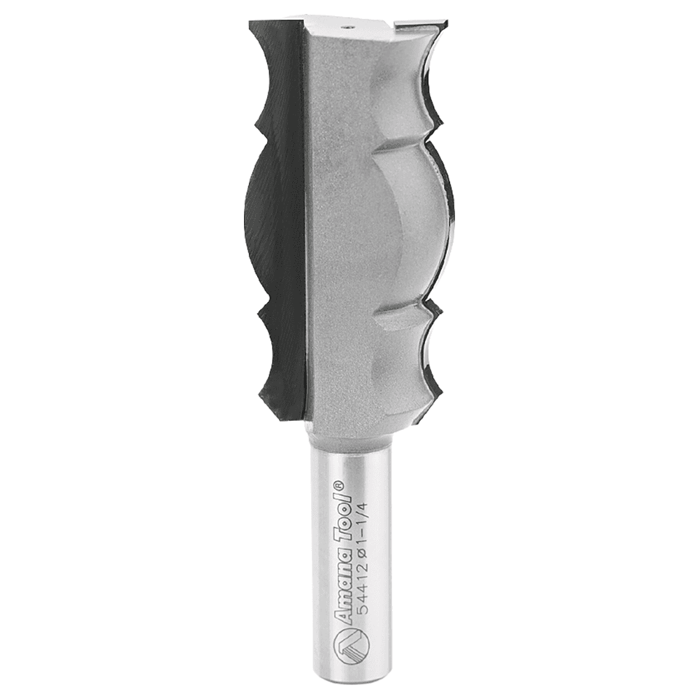 1-1/4" Dia x 2-7/16" Carbide Tipped Reversible Crown Molding Bit, 3/8" Radius, 1/2" Shank Main - Image
