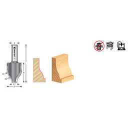 1-3/16" Dia x 1-5/8" Carbide Tipped Ogee Bit, Vertical Raised Panel 7/8" Radius, 1/2" Shank Alt 1 - Image