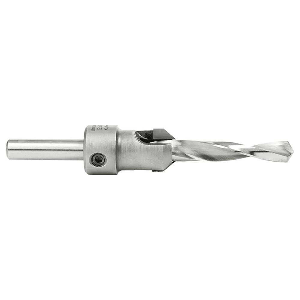 3/4" x 4-15/16" Carbide Tipped Shankless Countersink Bit with Slow Spiral Drill Bit, 3/8" Shank - Alt Image 1