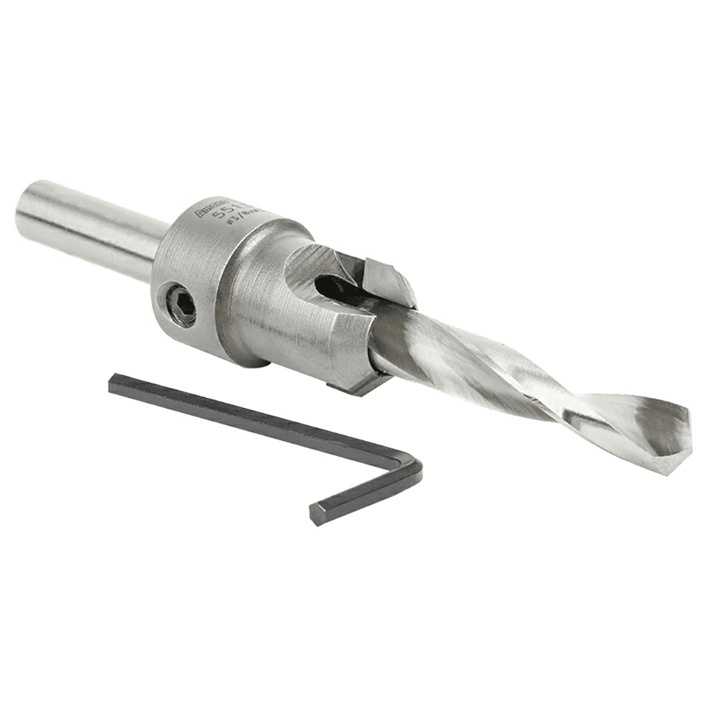 1" x 4-15/16" Carbide Tipped Shankless Countersink Bit with Slow Spiral Drill Bit, 3/8" Shank - Alt Image 2