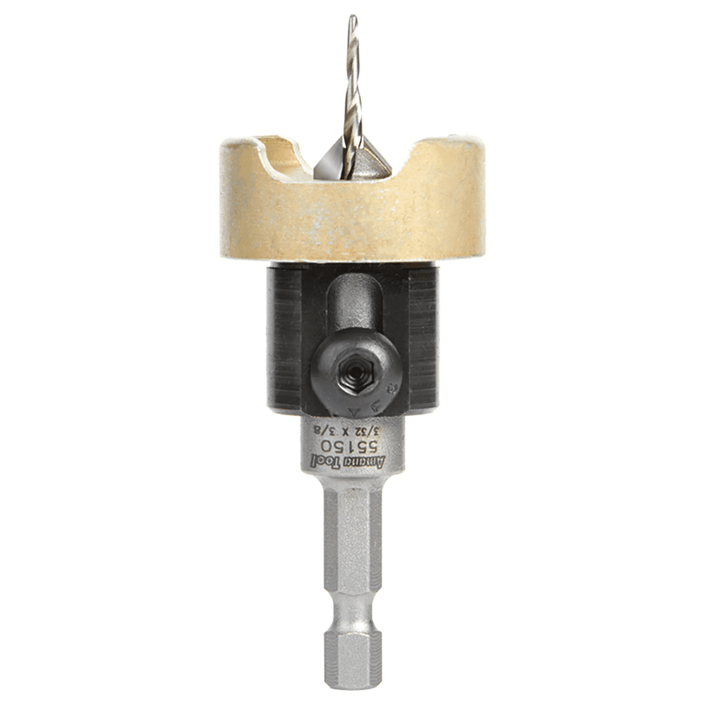 3/8" x 3/32" Carbide Tipped Countersink Bit with Tapered Drill/Adjustable Depth Stop, #4 Screw - Main Image