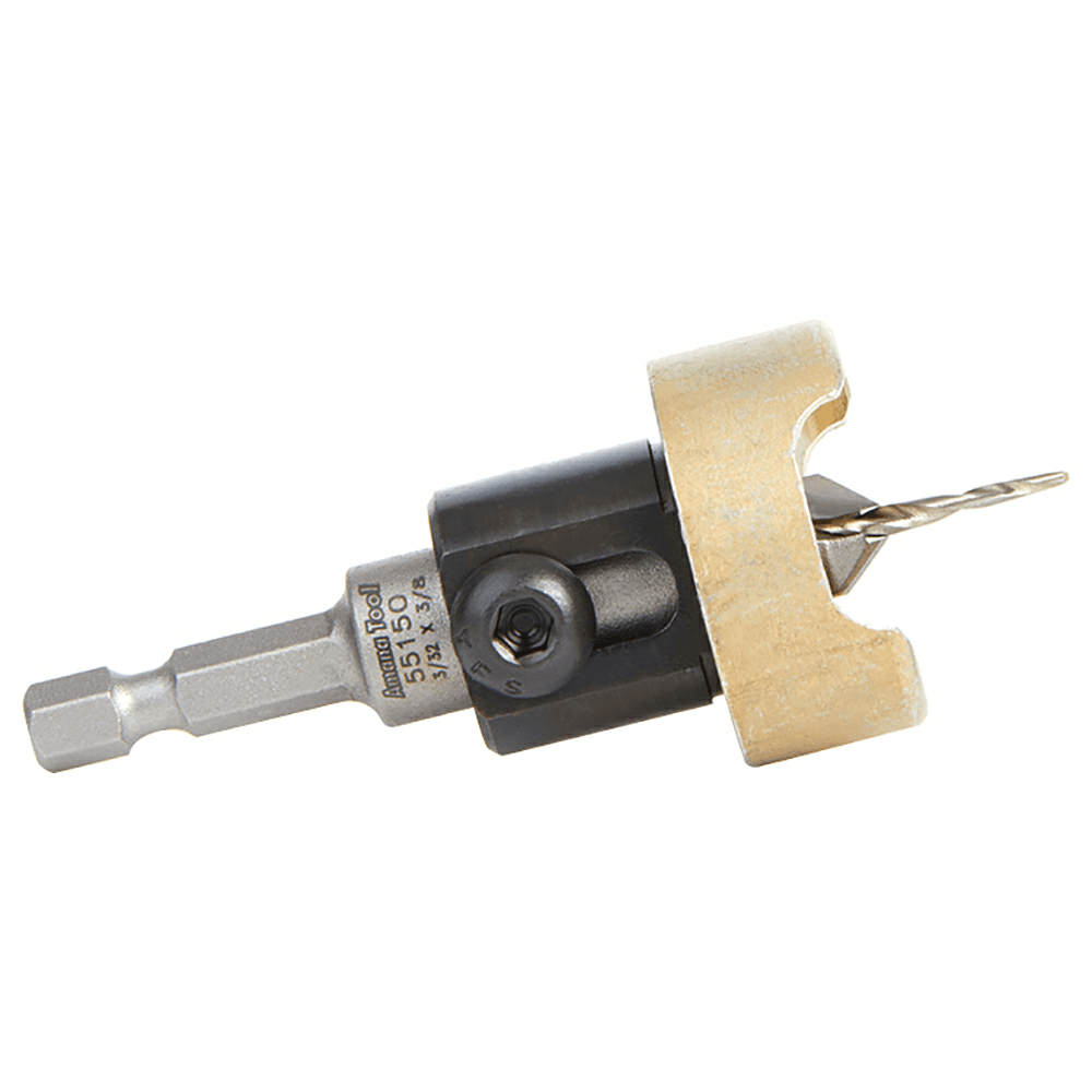 3/8" x 3/32" Carbide Tipped Countersink Bit with Tapered Drill/Adjustable Depth Stop, #4 Screw - Alt Image 1