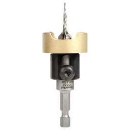 3/8" x 1/8" Carbide Tipped Countersink Bit with Tapered Drill/Adjustable Depth Stop, #6 Screw - Main Image