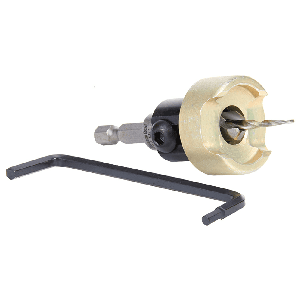 3/8" x 1/8" Carbide Tipped Countersink Bit with Tapered Drill/Adjustable Depth Stop, #6 Screw - Alt Image 2