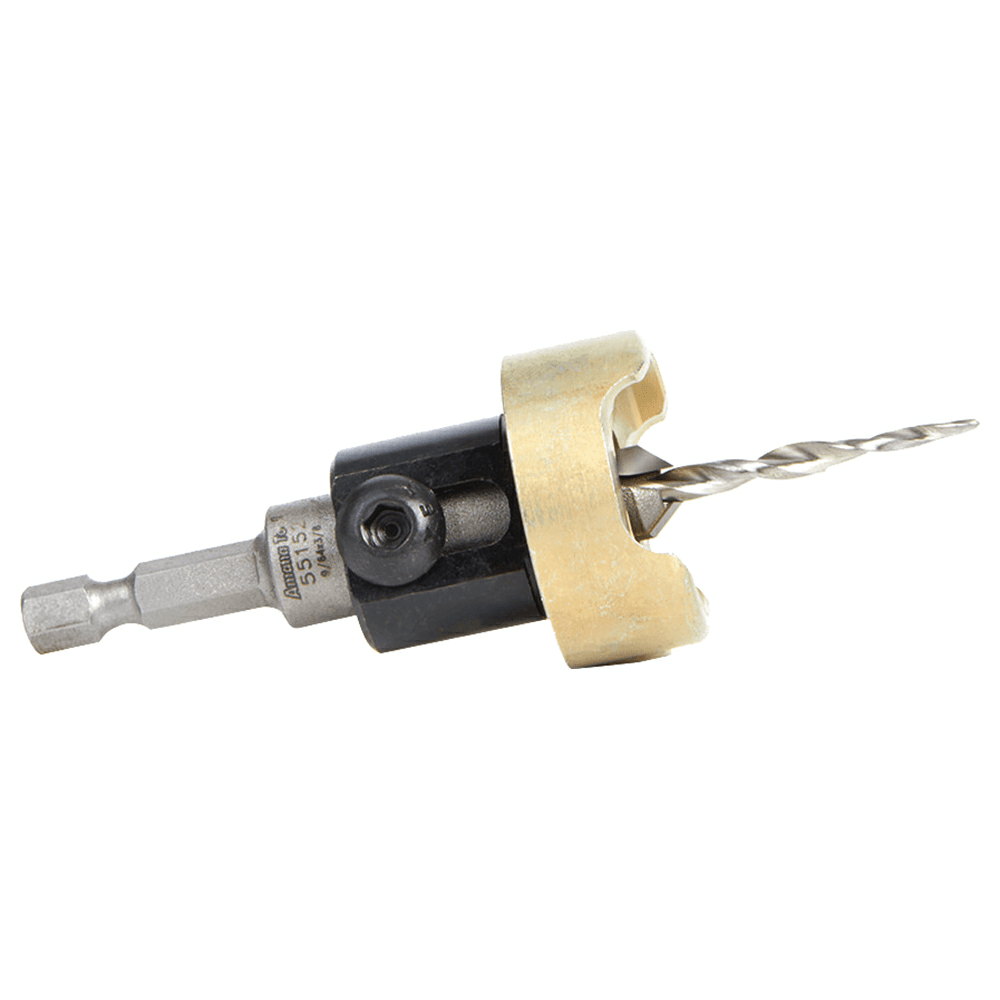 3/8" x 9/64" Carbide Tipped Countersink Bit with Tapered Drill/Adjustable Depth Stop, #6 Screw - Alt Image 1