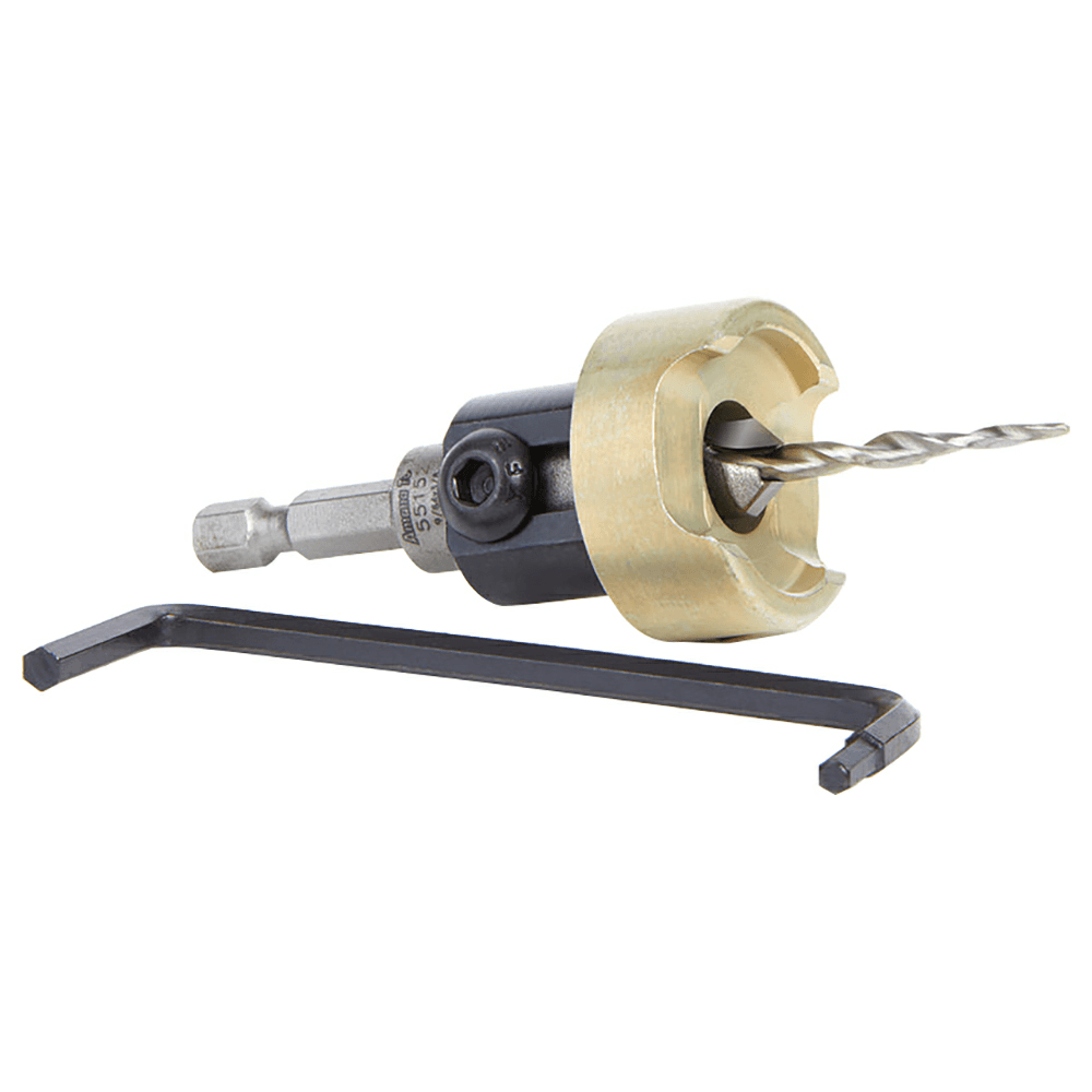 3/8" x 9/64" Carbide Tipped Countersink Bit with Tapered Drill/Adjustable Depth Stop, #6 Screw - Alt Image 2