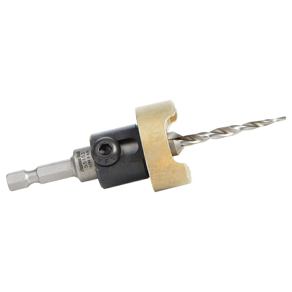 3/8" x 5/32" Carbide Tipped Countersink Bit with Tapered Drill/Adjustable Depth Stop, #8 Screw - Alt Image 1