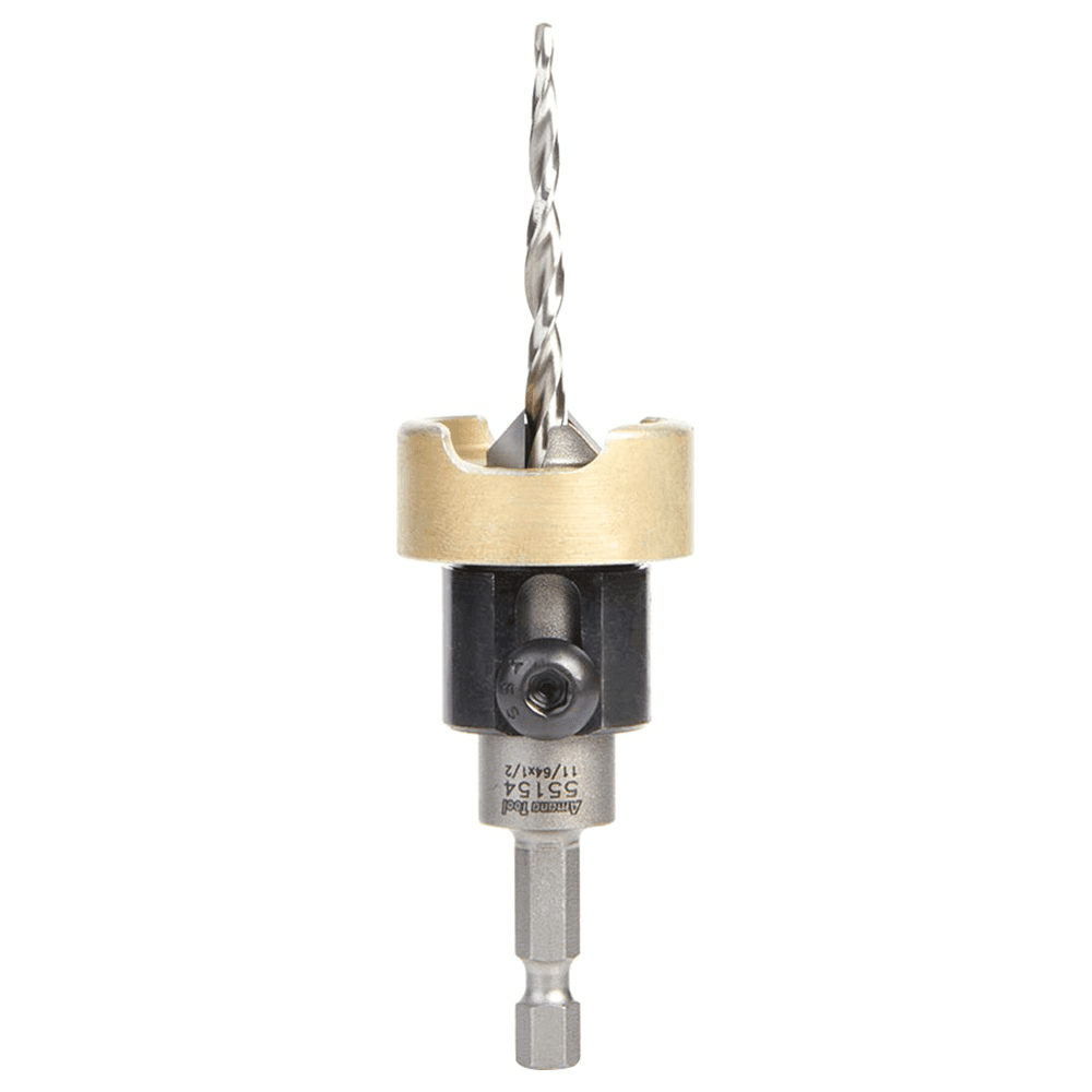 1/2" x 2-3/4" Carbide Tipped Countersink Bit with Tapered Drill/Adjustable Depth Stop, #8 Screw - Main Image