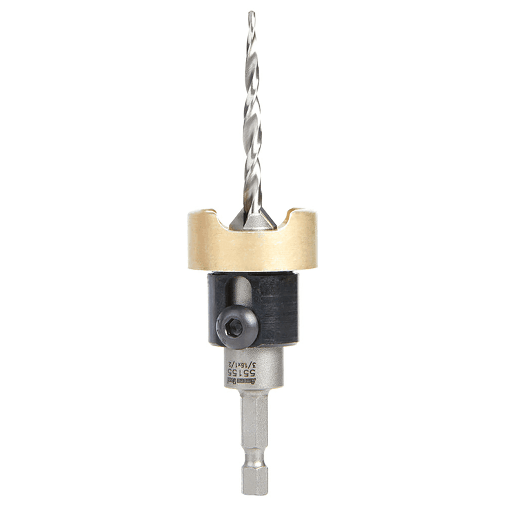 1/2" x 2-3/4" Carbide Tipped Countersink Bit with Tapered Drill/Adjustable Depth Stop, #10 Screw - Main Image