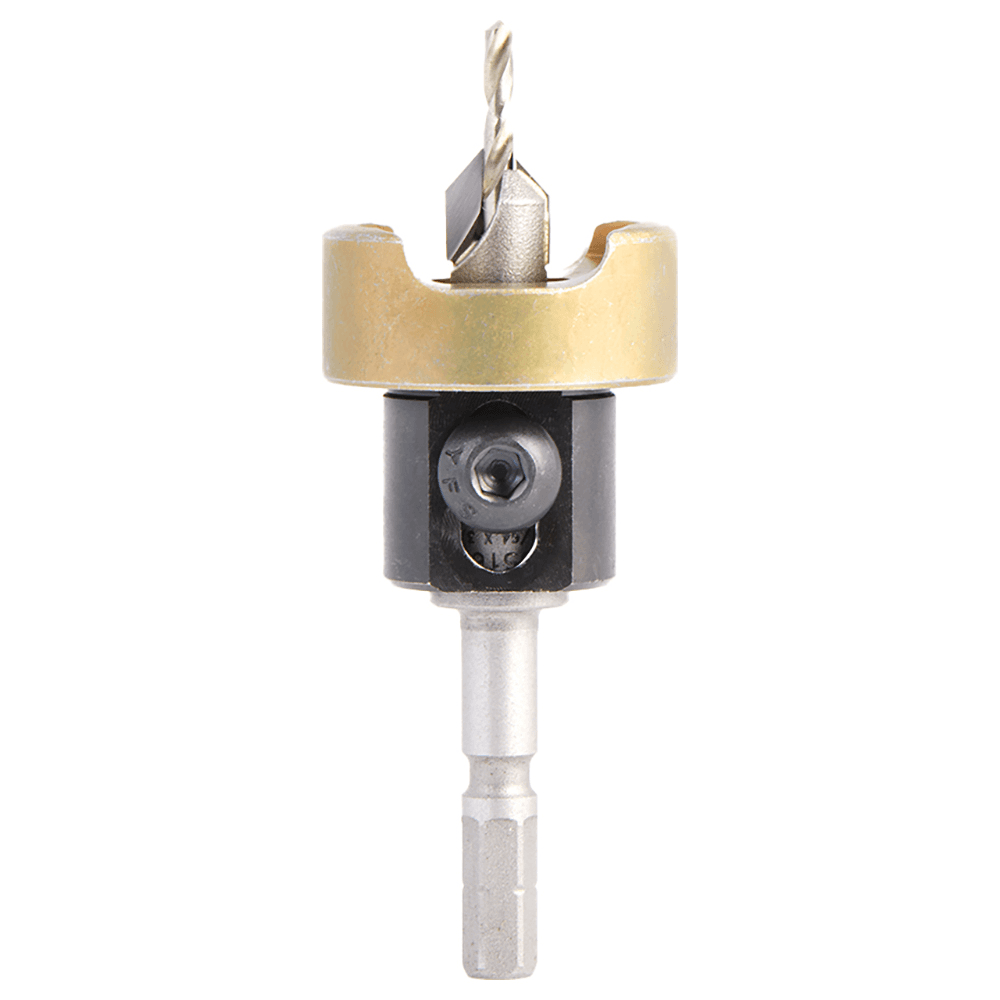 3/8" Dia x 7/64" Drill Dia 82° Carbide Tipped Countersink with Adjustable Depth Stop/No-Thrust Ball Bearing for Festool CENTROTEC System Main - Image