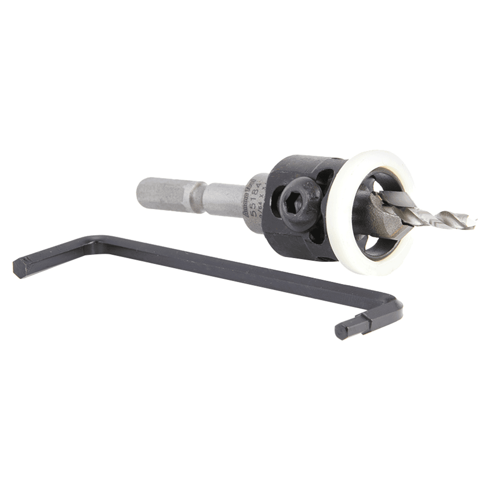 3/8" Dia x 9/64" Drill Dia 82° Carbide Tipped Countersink with Adjustable Low Friction Depth Stop for Festool CENTROTEC System Alt 3 - Image