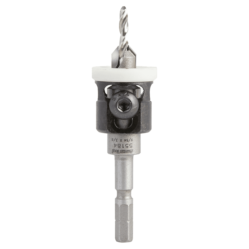 3/8" Dia x 9/64" Drill Dia 82° Carbide Tipped Countersink with Adjustable Low Friction Depth Stop for Festool CENTROTEC System Main - Image
