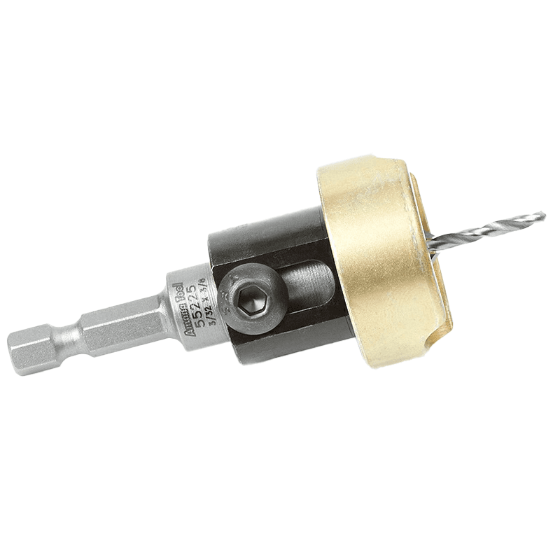 3/8" x 2-5/8" Carbide Tipped Countersink Bit with Adjustable Depth Stop/No-Thrust Ball Bearing, #4 Screw - Alt Image 1