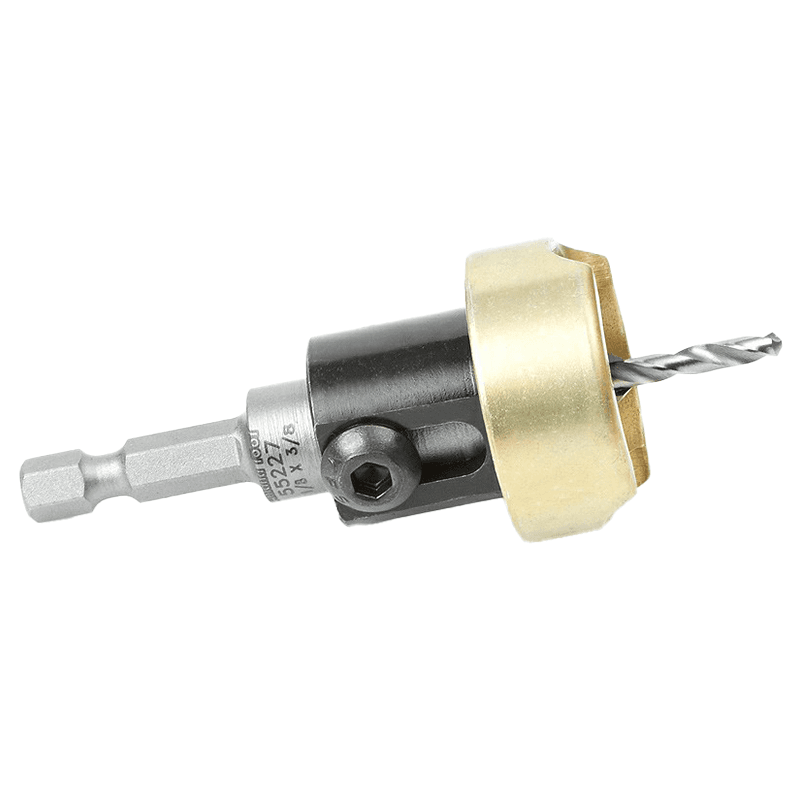 3/8" x 1/8" Carbide Tipped Countersink Bit with Adjustable Depth Stop/No-Thrust Ball Bearing, #6 Screw - Alt Image 1