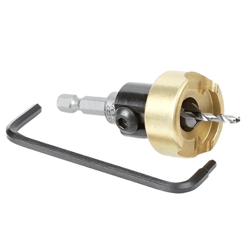3/8" x 1/8" Carbide Tipped Countersink Bit with Adjustable Depth Stop/No-Thrust Ball Bearing, #6 Screw - Alt Image 2