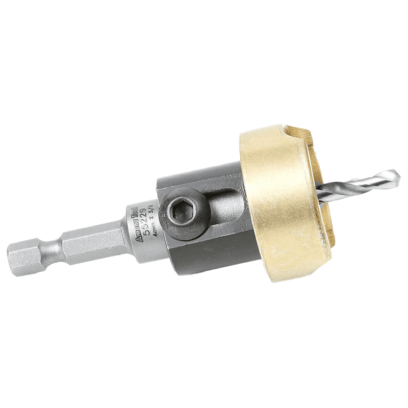 3/8" x 2-5/8" Carbide Tipped Countersink Bit with Adjustable Depth Stop/No-Thrust Ball Bearing, #8 Screw - Alt Image 1