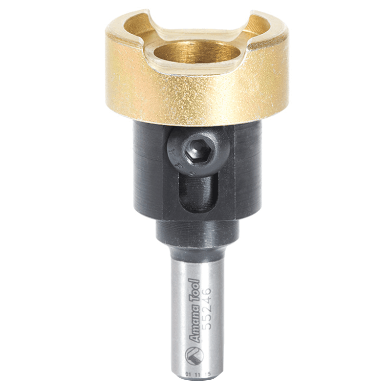 1-1/4" Adjustable Depth Stop/No-Thrust Ball Bearing Adapter, 3/8" Shank - Main Image