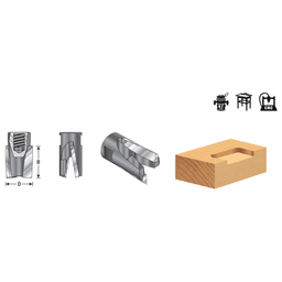 1/2" Dia x 0.605" Carbide Tipped Mortising Bit, Screw Down Shear Cutter, 1/4" - 28 Thread Alt 1 - Image
