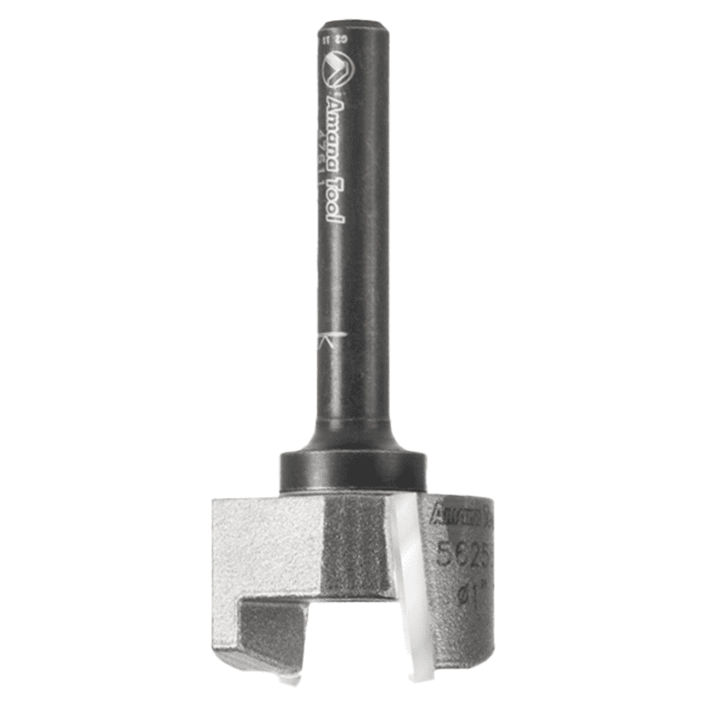 1" Dia x 9/16" Carbide Tipped Mortising Bit, Screw Down Shear Cutter, 1/4" - 28 Thread Alt 3 - Image