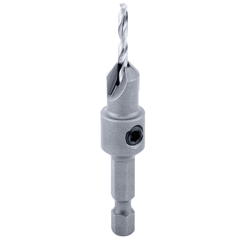 3/8" Carbide Tipped Replacement Countersink Bit with Slow Spiral M2 Drill, #6 Screw - Alt Image 1