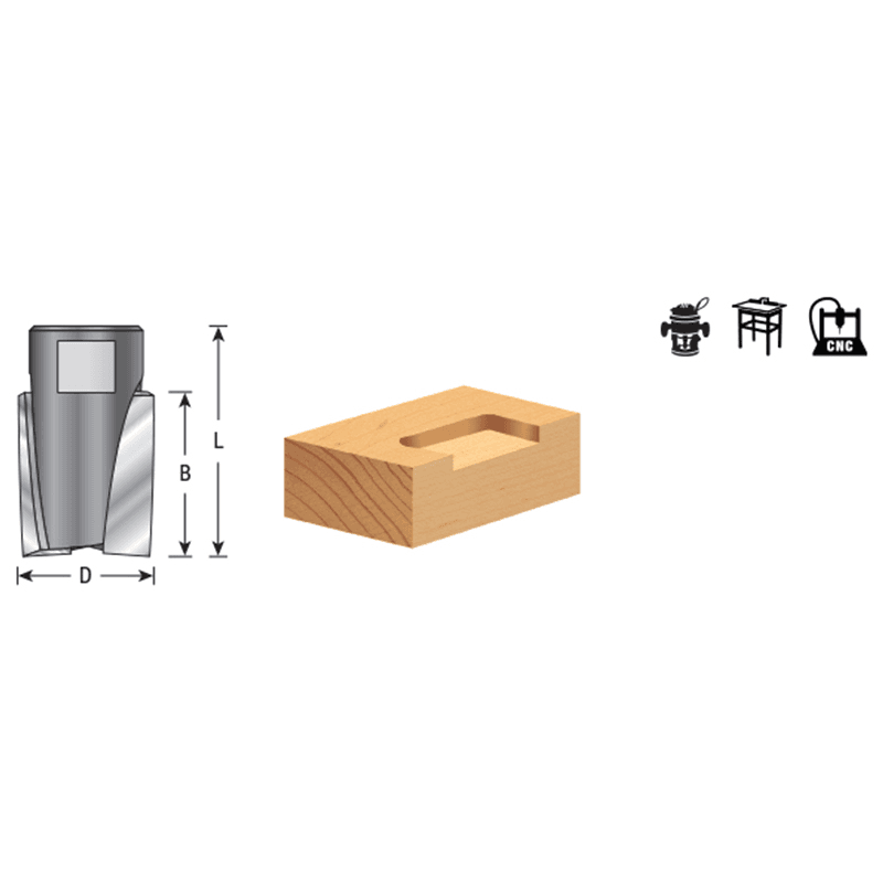 1/2" + 0.15" Dia x 9/16" Carbide Tipped Mortising Bit, Screw Down Shear Cutter, 1/4" - 28 Thread Alt 1 - Image