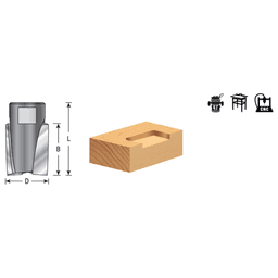 1/2" + 0.15" Dia x 9/16" Carbide Tipped Mortising Bit, Screw Down Shear Cutter, 1/4" - 28 Thread Alt 1 - Image