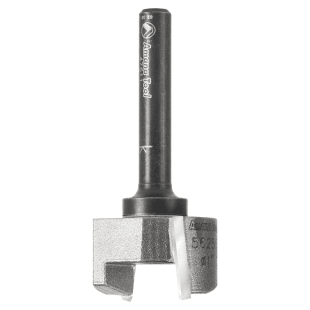 3/4" - 0.015 Dia x 9/16" Carbide Tipped Mortising Bit, Screw Down Shear Cutter, 1/4" - 28 Thread Alt 4 - Image