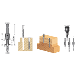 RTA Furniture Drill/Countersink Bit with Quick Release 1/4" Hex Shank for 7mm Screw Alt 1 - Image