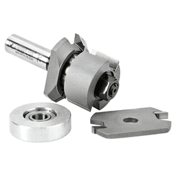 1-13/16" Dia x 1/2" to 1-3/16" Carbide Tipped V Paneling 45° Flush Trim Bit, 1/2" Shank with Ball Bearing Assembly Alt 3 - Image