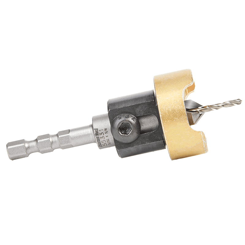 3/8" x 2-5/8" Carbide Tipped Countersink Bit with Adjustable Depth Stop/No-Thrust Ball Bearing, #4 Screw - Alt Image 1