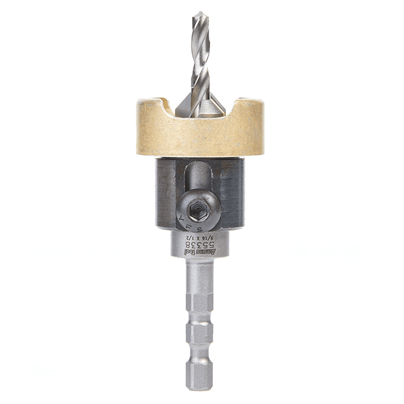 1/2" x 2-3/4" Carbide Tipped Countersink Bit with Adjustable Depth Stop/No-Thrust Ball Bearing, #10 Screw - Main Image