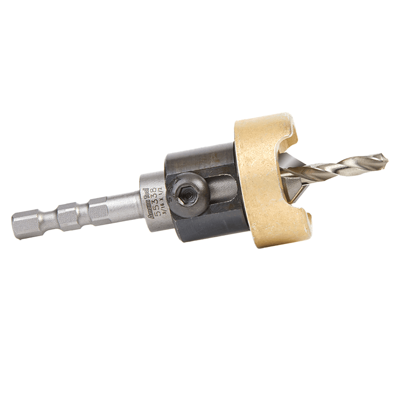 1/2" x 2-3/4" Carbide Tipped Countersink Bit with Adjustable Depth Stop/No-Thrust Ball Bearing, #10 Screw - Alt Image 1