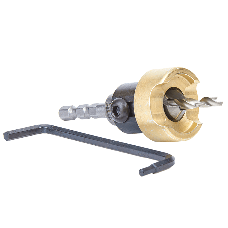 1/2" x 2-3/4" Carbide Tipped Countersink Bit with Adjustable Depth Stop/No-Thrust Ball Bearing, #10 Screw - Alt Image 2