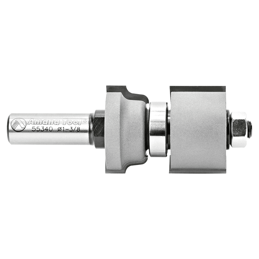 1-9/64" Dia x 43/64" Carbide Tipped Reversible Ogee Bit, Window Sash & Rail 1/8" Radius, 1/2" Shank with Center Ball Bearing Alt 2 - Image