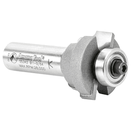 1-9/64" Dia x 43/64" Carbide Tipped Ogee Bit, Window Sash & Rail 1/8" Radius, 1/2" Shank with Bottom Ball Bearing Alt 3 - Image