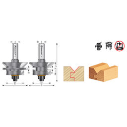 1-11/64" Dia x 1-1/8" Carbide Tipped Adjustable V Panel Router Bit, 1/2" Shank Alt 1 - Image