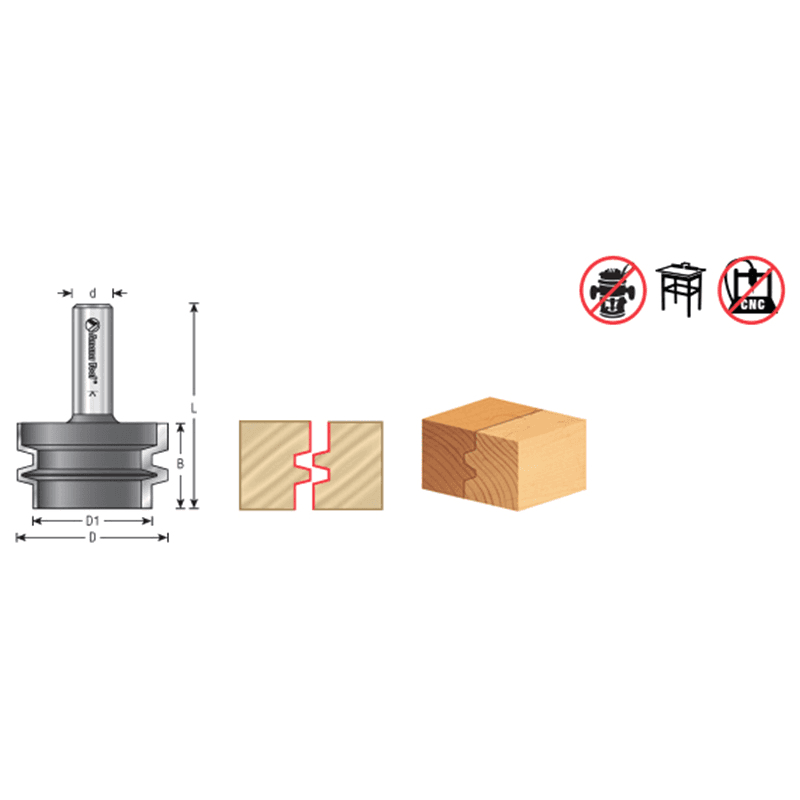 1-3/32" Dia x 1/2" Carbide Tipped Glue Joint, 1/2" Shank Alt 1 - Image