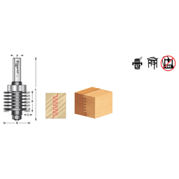 1-21/32" Dia x 1-17/32" Carbide Tipped Finger Joint Assembly, 1/2" Shank with Upper BB Alt 1 - Image