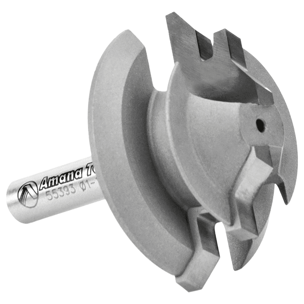 1-1/2" Dia x 1/2" Carbide Tipped Lock Miter Bit, 45°, 1/4" Shank for 5/16" - 7/16" Material Alt 3 - Image