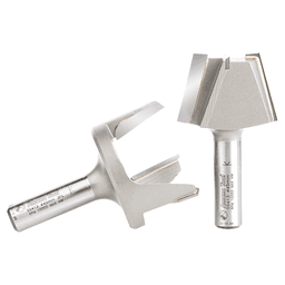1-3/4" Dia x 1-3/16" Carbide Tipped Solid Surface Tapered Plug Cutter Repair Router Bit, Set, 1/2" Shank (2 Pieces) Alt 3 - Image